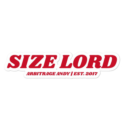 Size Lord Sticker - Arbitrage Andy