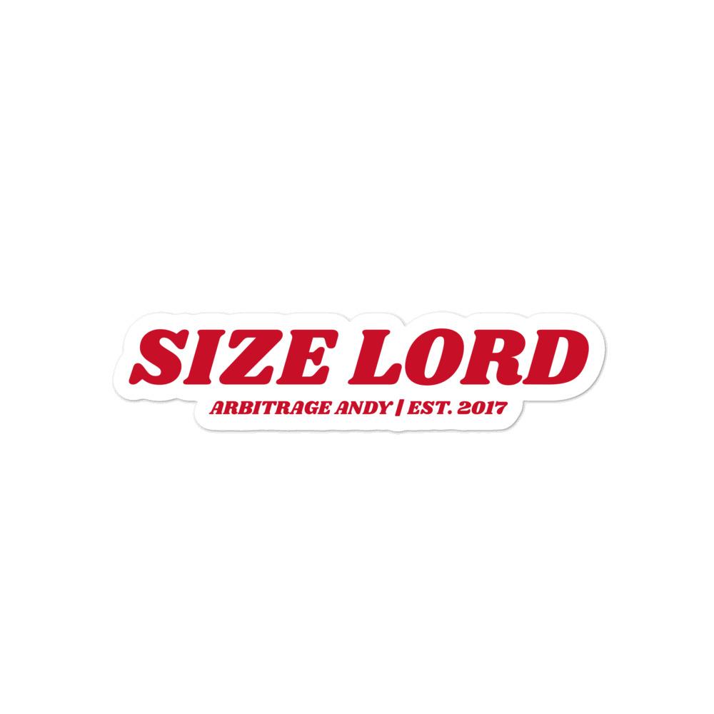 Size Lord Sticker - Arbitrage Andy