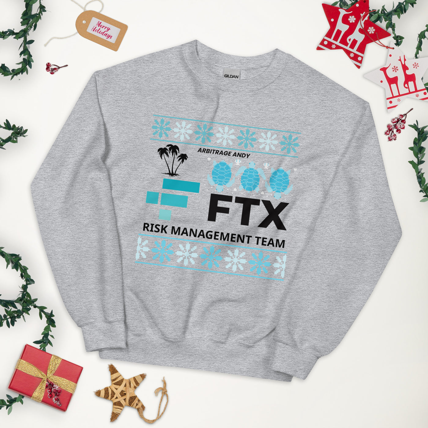 FTX Risk Management Holiday Sweater - Arbitrage Andy