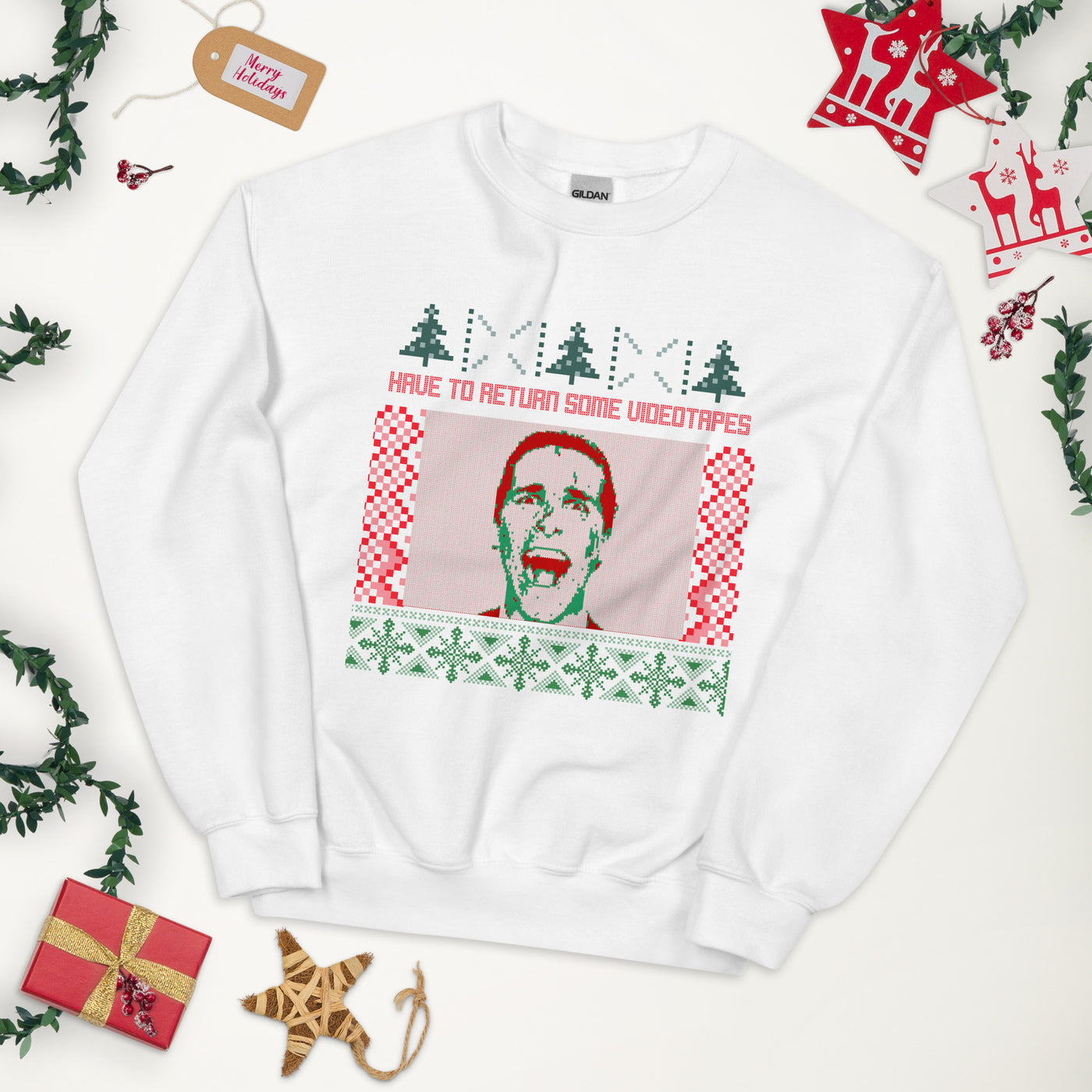 Return some video tapes Christmas Sweater - Arbitrage Andy